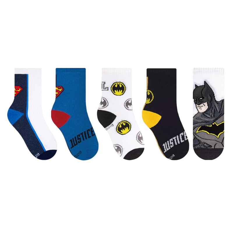 Kit 5 Pares de Meias Selene Liga da Justiça Infantil