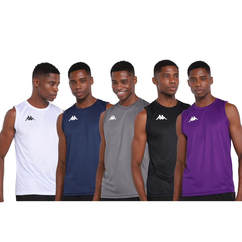 Kit 5 Regatas Kappa Sport Masculina