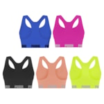 Kit 5 Tops Puma Nadador Sem Costura Feminino