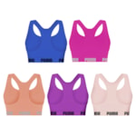 Kit 5 Tops Puma Nadador Sem Costura Feminino