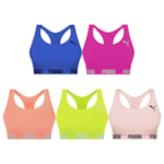 Kit 5 Tops Puma Nadador Sem Costura Feminino