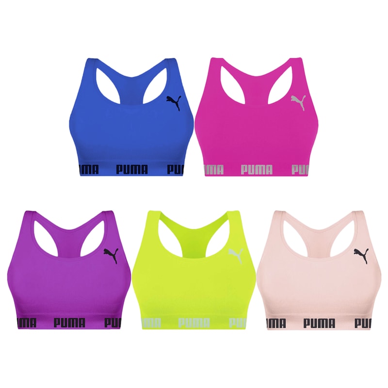 Kit 5 Tops Puma Nadador Sem Costura Feminino