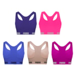 Kit 5 Tops Puma Nadador Sem Costura Feminino