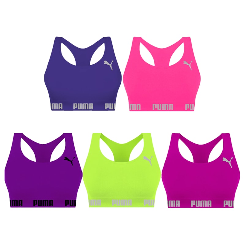 Kit 5 Tops Puma Nadador Sem Costura Feminino