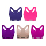 Kit 5 Tops Puma Nadador Sem Costura Feminino