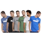 Kit 6 Camisetas Puma Essentials Logo Masculina