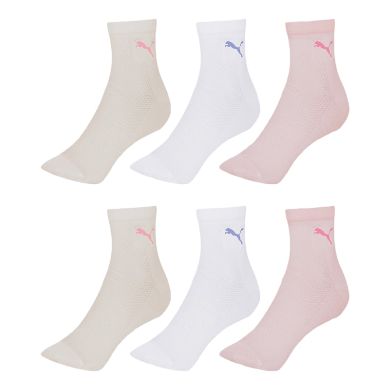 Kit 6 Pares de Meia Puma Esportiva Cano Médio Feminino