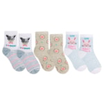 Kit 6 Pares de Meia Selene Meninas Estampada Infantil