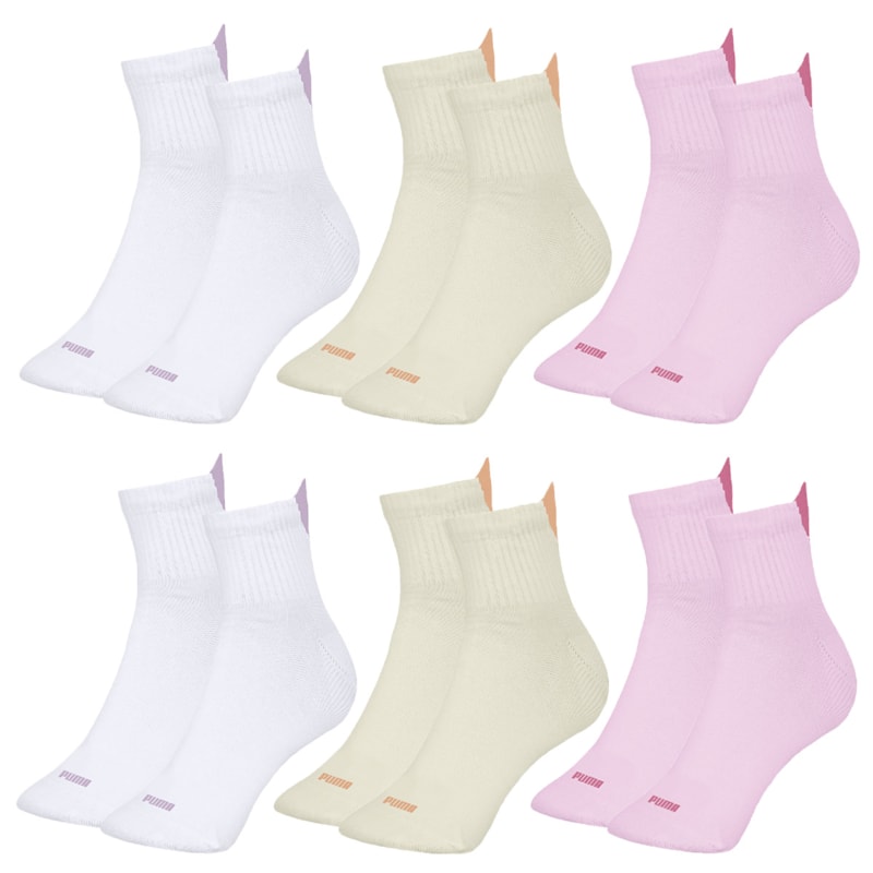 Kit 6 Pares De Meias Puma Esportiva Cano Médio Feminina