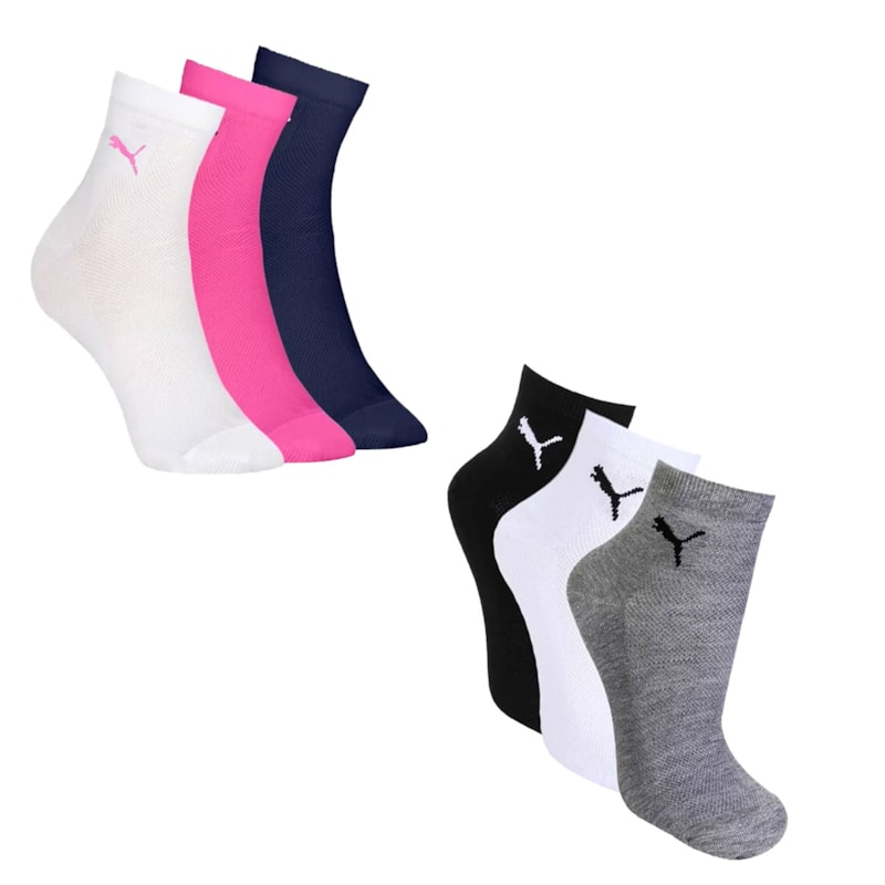 Kit 6 Pares de Meias Puma Esportiva Cano Médio Feminino