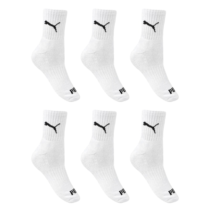Kit 6 Pares de Meias Puma Esportiva Cano Médio Feminino Kit 6 Pares de Meias Puma Esportiva Cano Médio Feminino