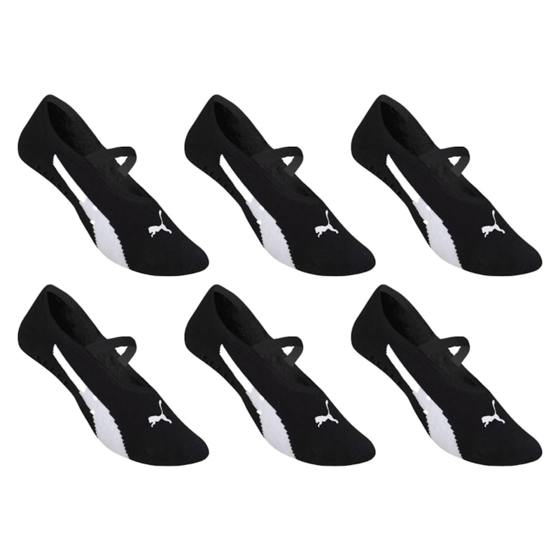 Kit 6 Pares de Meias Puma Sapatilha Pilates Antiderrapante Feminino Kit 6 Pares de Meias Puma Sapatilha Pilates Antiderrapante Feminino