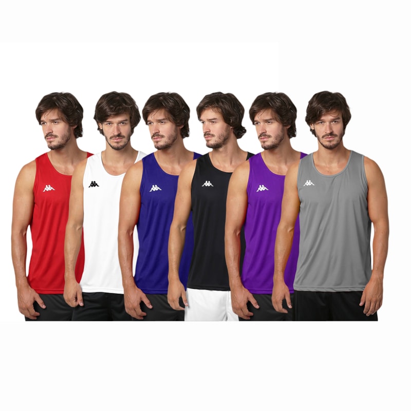 Kit 6 Regatas Kappa Basic Masculina