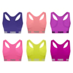 Kit 6 Tops Puma Nadador Sem Costura Feminino