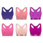 Kit 6 Tops Puma Nadador Sem Costura Feminino