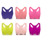 Kit 6 Tops Puma Nadador Sem Costura Feminino