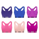 Kit 6 Tops Puma Nadador Sem Costura Feminino