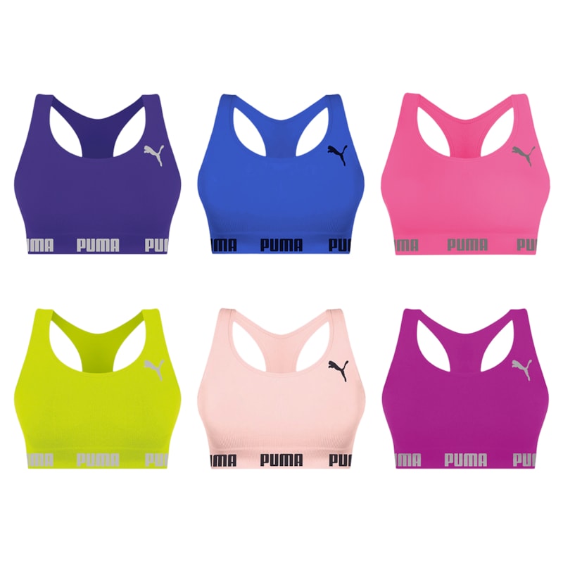 Kit 6 Tops Puma Nadador Sem Costura Feminino