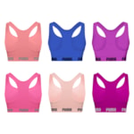 Kit 6 Tops Puma Nadador Sem Costura Feminino