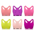 Kit 6 Tops Puma Nadador Sem Costura Feminino