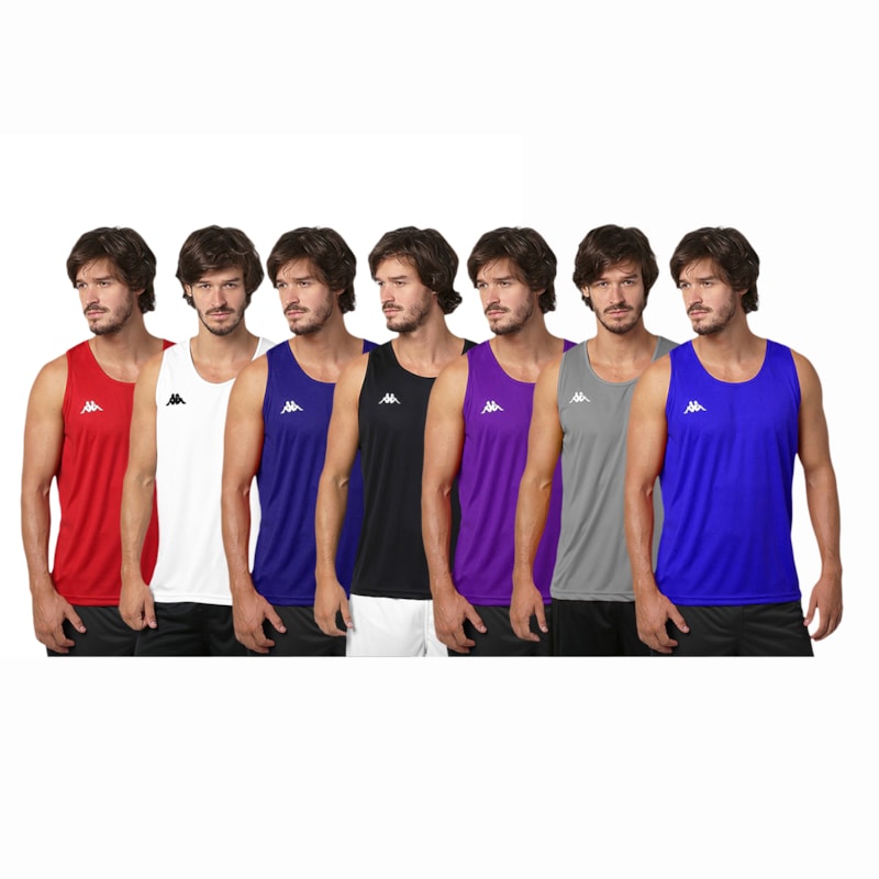 Kit 7 Regatas Kappa Basic Masculina