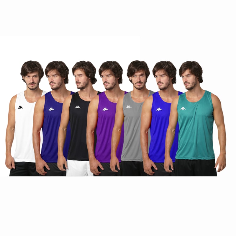 Kit 7 Regatas Kappa Basic Masculina