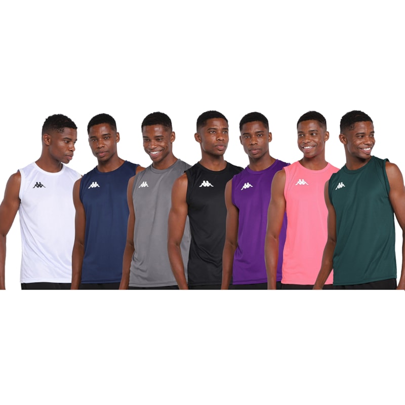 Kit 7 Regatas Kappa Sport Masculina