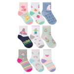 Kit 9 Pares de Meias Selene Meninas Infantil