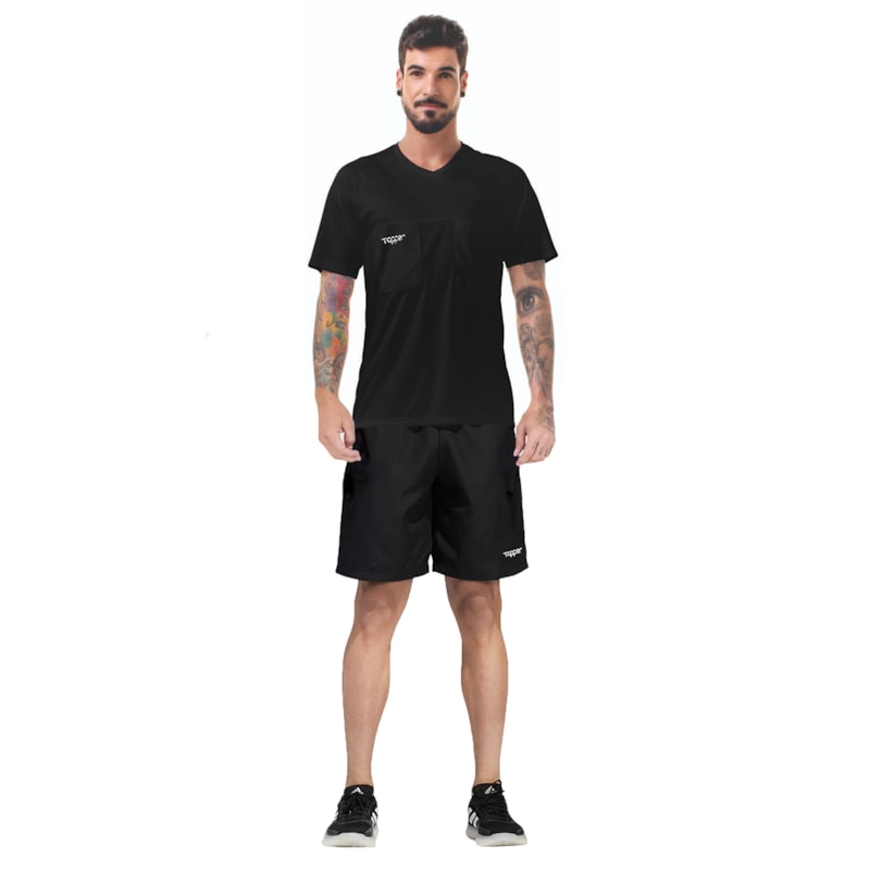 Kit Árbitro Topper Camisa + Calção Classic Masculino