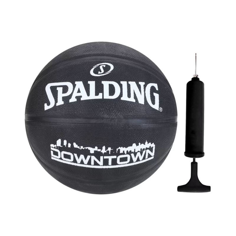 Kit Bola Basquete Spalding Downtown + Bomba de Ar