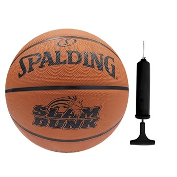 Kit Bola Basquete Spalding Slam Dunk + Bomba de Ar