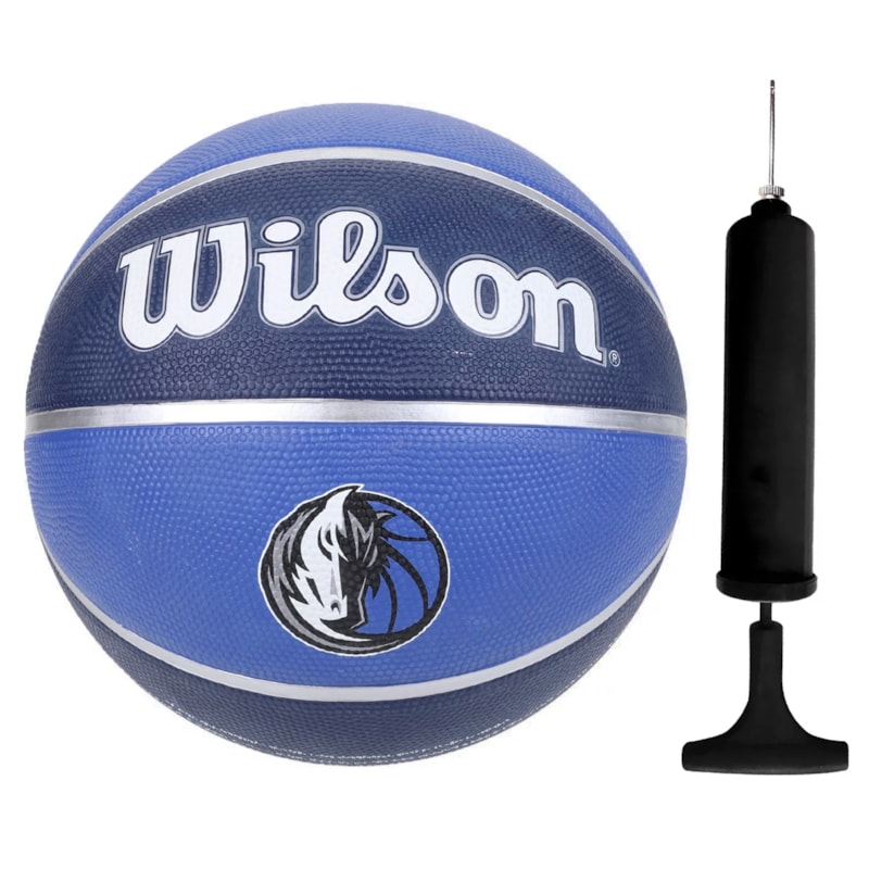 Kit Bola Basquete Wilson NBA Team Dallas Mavericks + Bomba de Ar