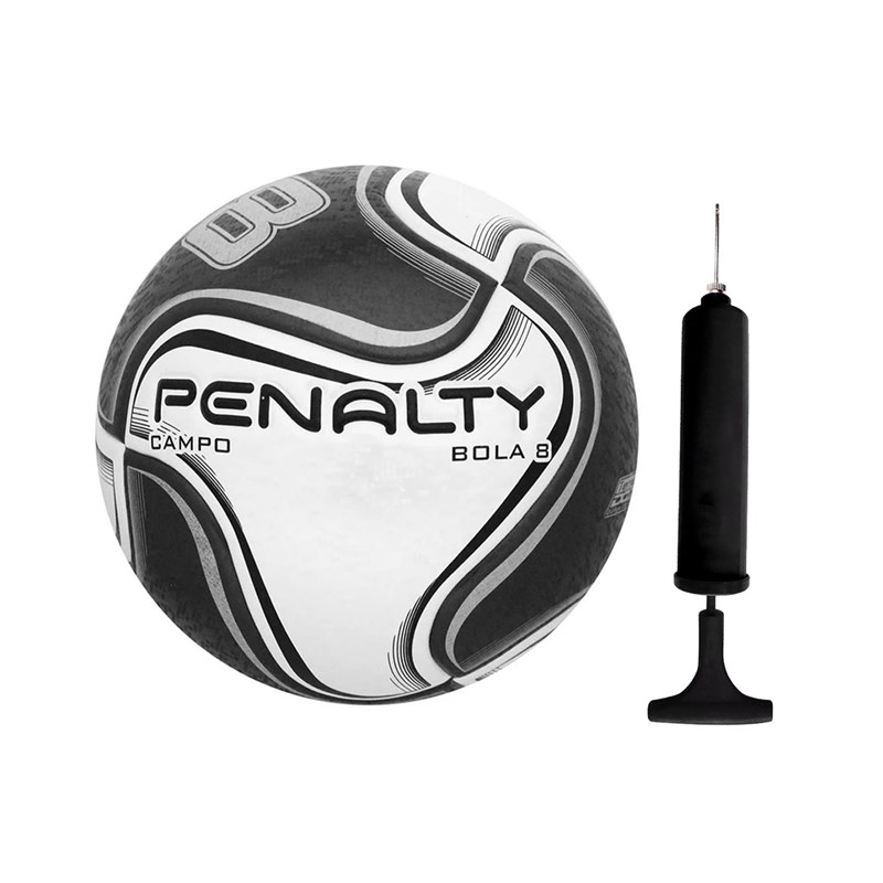 Kit Bola Campo Penalty 8 X + Bomba de Ar