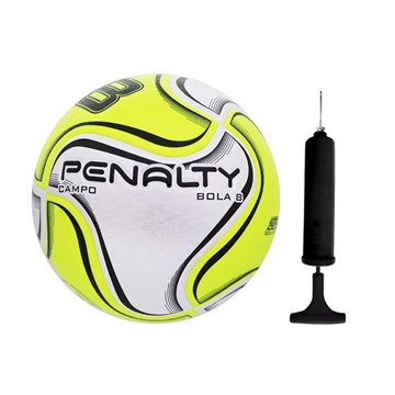 Kit Bola Campo Penalty 8 X + Bomba de Ar