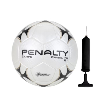 Kit Bola Campo Penalty Brasil 70 R1 XXI + Bomba de Ar