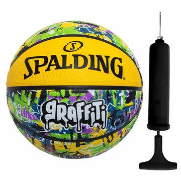 Kit Bola de Basquete Spalding Graffiti + Bomba de Ar