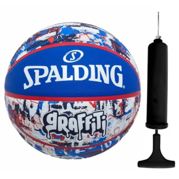 Kit Bola de Basquete Spalding Graffiti + Bomba de Ar