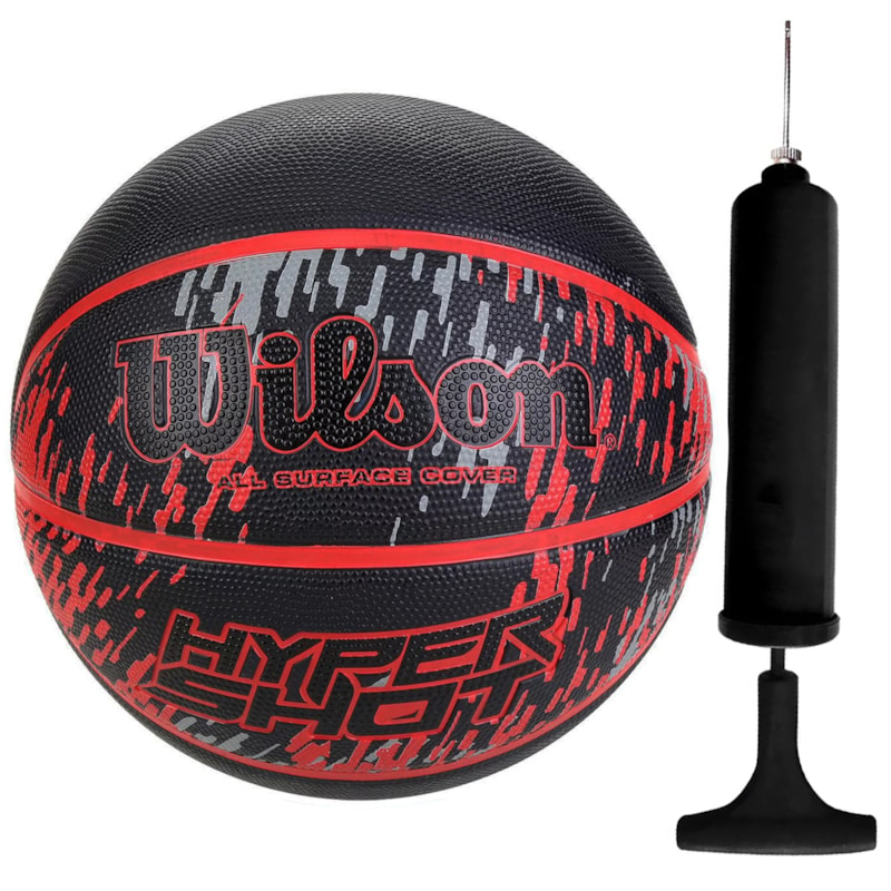 Kit Bola de Basquete Wilson Hyper Shot + Bomba de Ar