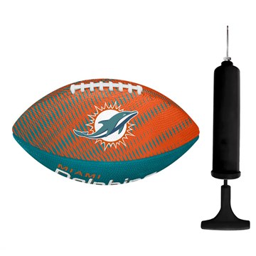 Kit Bola de Futebol Americano Wilson NFL Miami Dolphins + Bomba de Ar