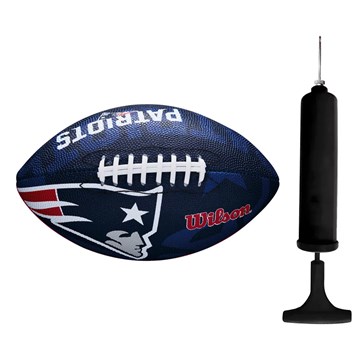 Kit Bola de Futebol Americano Wilson NFL New England Patriots + Bomba de Ar