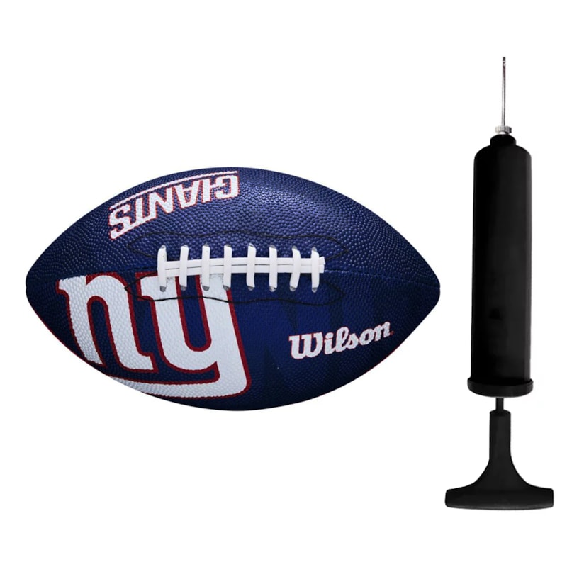 Kit Bola de Futebol Americano Wilson NFL New York Giants + Bomba de Ar