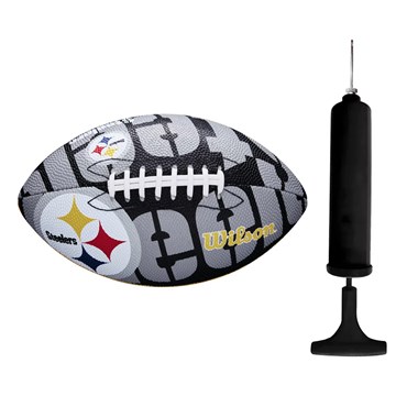 Kit Bola de Futebol Americano Wilson NFL Pittsburgh Steelers + Bomba de Ar