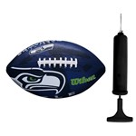 Kit Bola de Futebol Americano Wilson NFL Seatle Seahawks + Bomba de Ar
