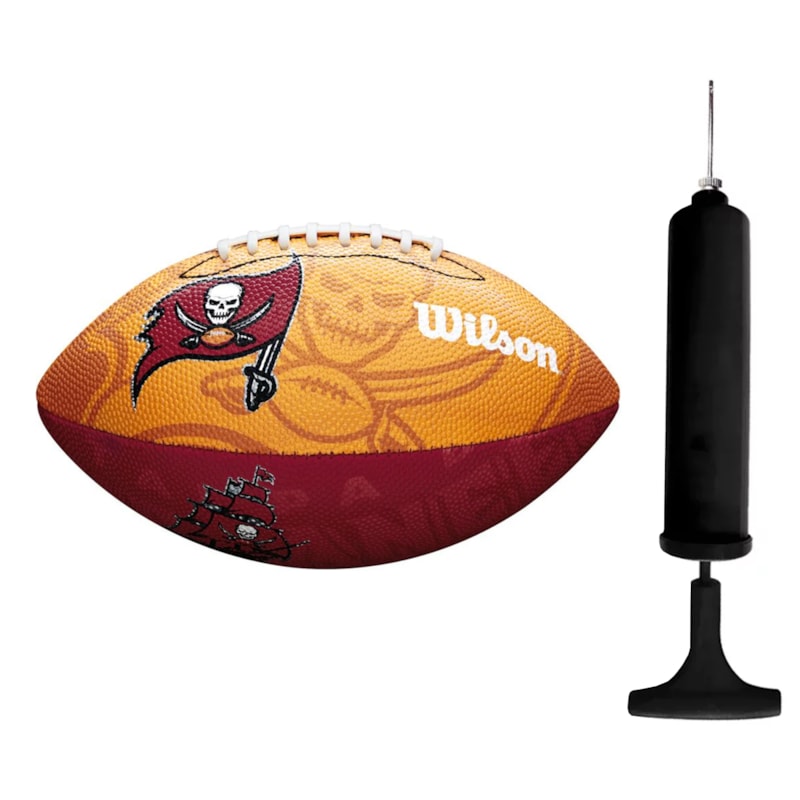 Kit Bola de Futebol Americano Wilson NFL Tampa Bay Buccaneers + Bomba de Ar