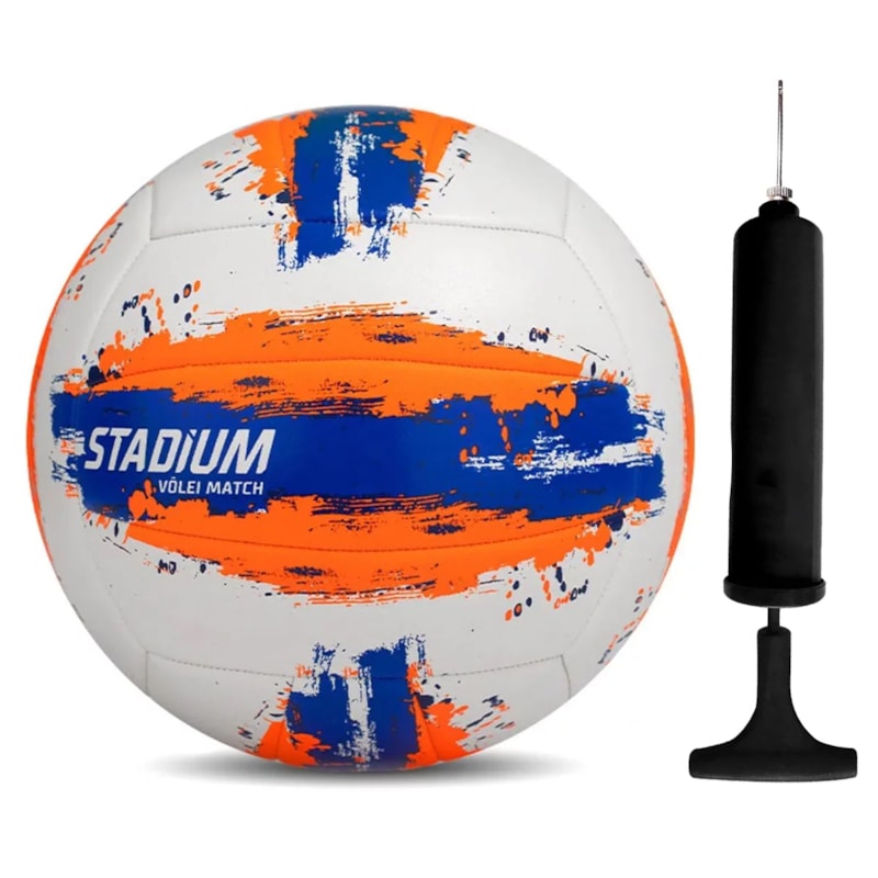 Kit Bola de Vôlei Stadium Match XXI + Bomba de Ar Kit Bola de Vôlei Stadium Match XXI + Bomba de Ar