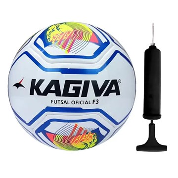 Kit Bola Futsal Kagiva F3 Pró Infantil + Bomba de Ar