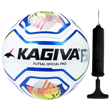 Kit Bola Futsal Kagiva F5 Brasil Pró + Bomba de Ar