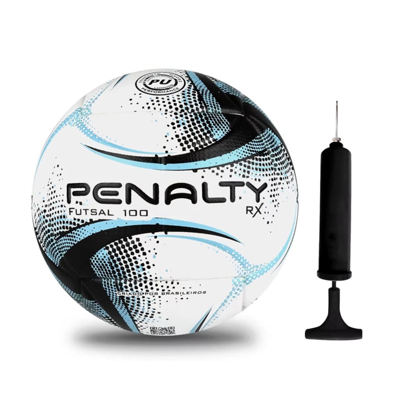 Kit Bola Futsal Penalty RX 100 XXI + Bomba de Ar