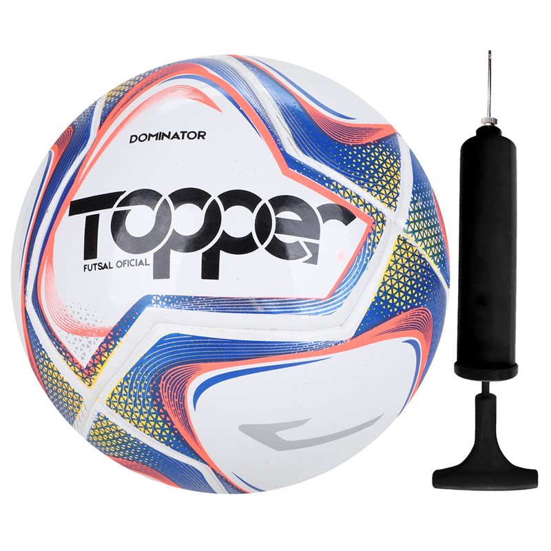 Kit Bola Futsal Topper Dominator TD1 + Bomba de Ar