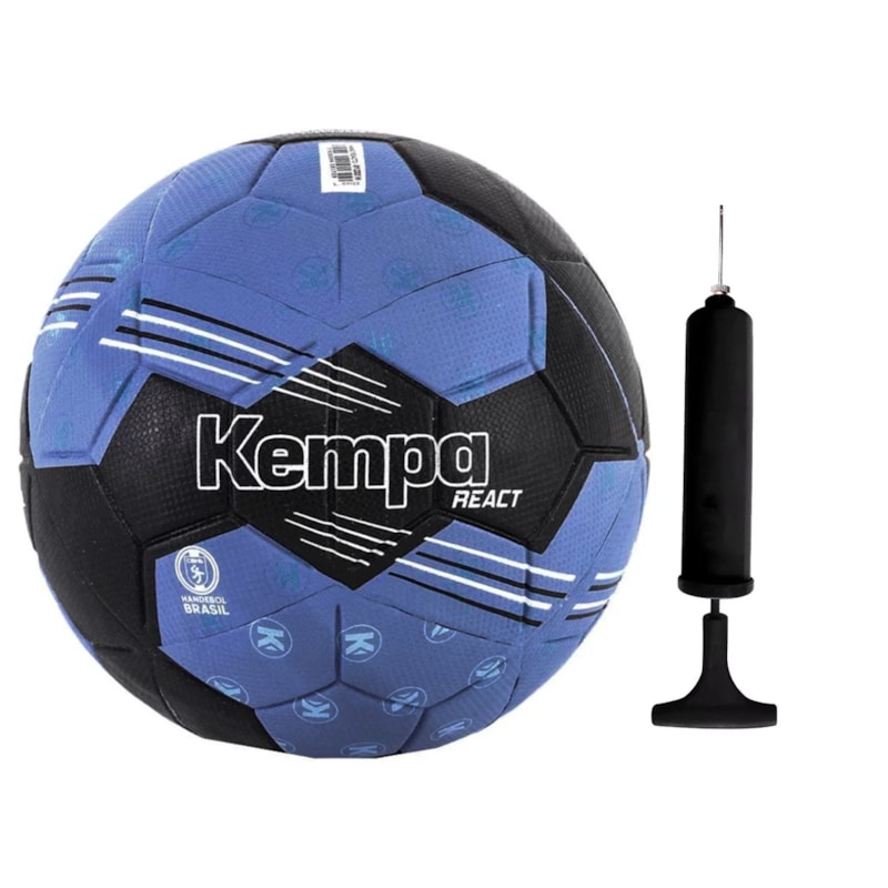 Kit Bola Handebol Kempa React H2 + Bomba de Ar